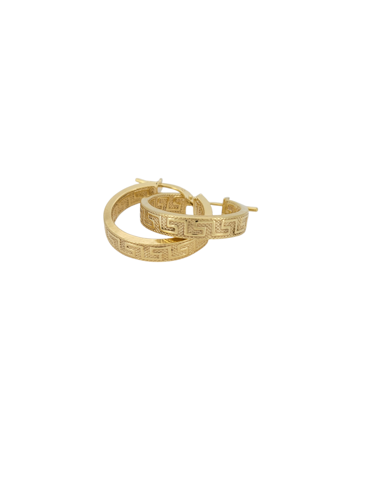 10K gold earrings. Labyrinth design. Size 2