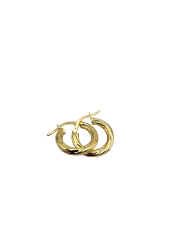 10K gold earrings. Twisted. Size 1