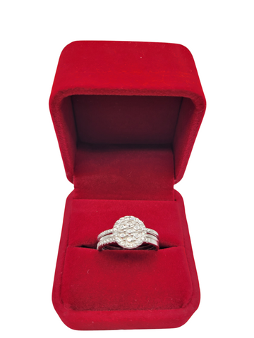 925 silver rings. Trio. Circle with CZ stones. Size 9