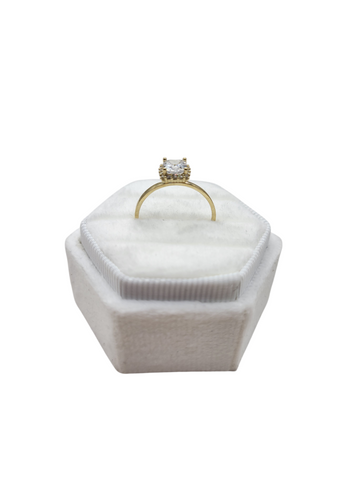 10K gold ring. Square CZ stone. Size 7.