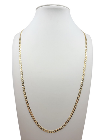 10K gold Cuban chain. Double-edged. 24 inches. 3.5 mm