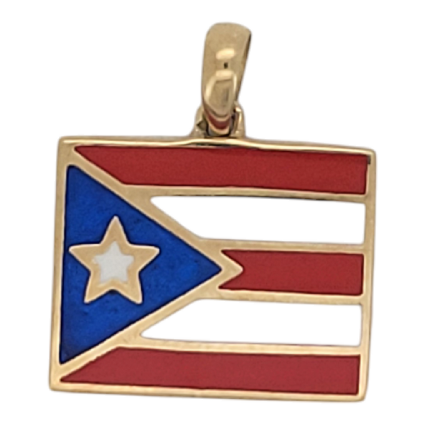 10K gold pendant. Puerto Rican flag.