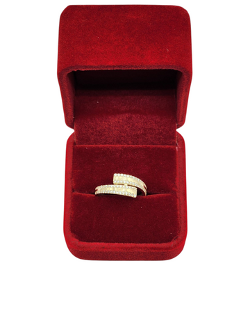 Ring of 10k gold bands. CZ Stones. Size 8