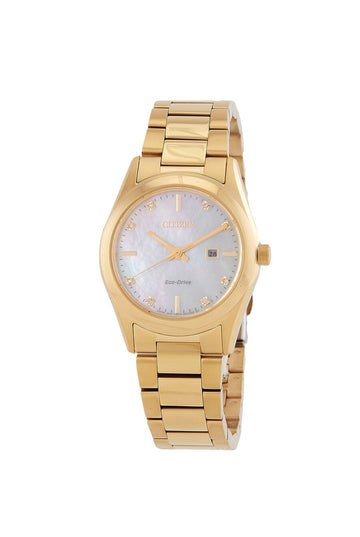 Citizen
Sport Luxury Eco-Drive White Mother of Pearl Dial Ladies Watch
Item No. EW2702-59D