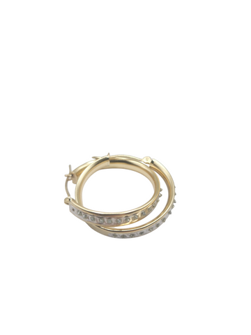 10K gold earrings. CZ stone.