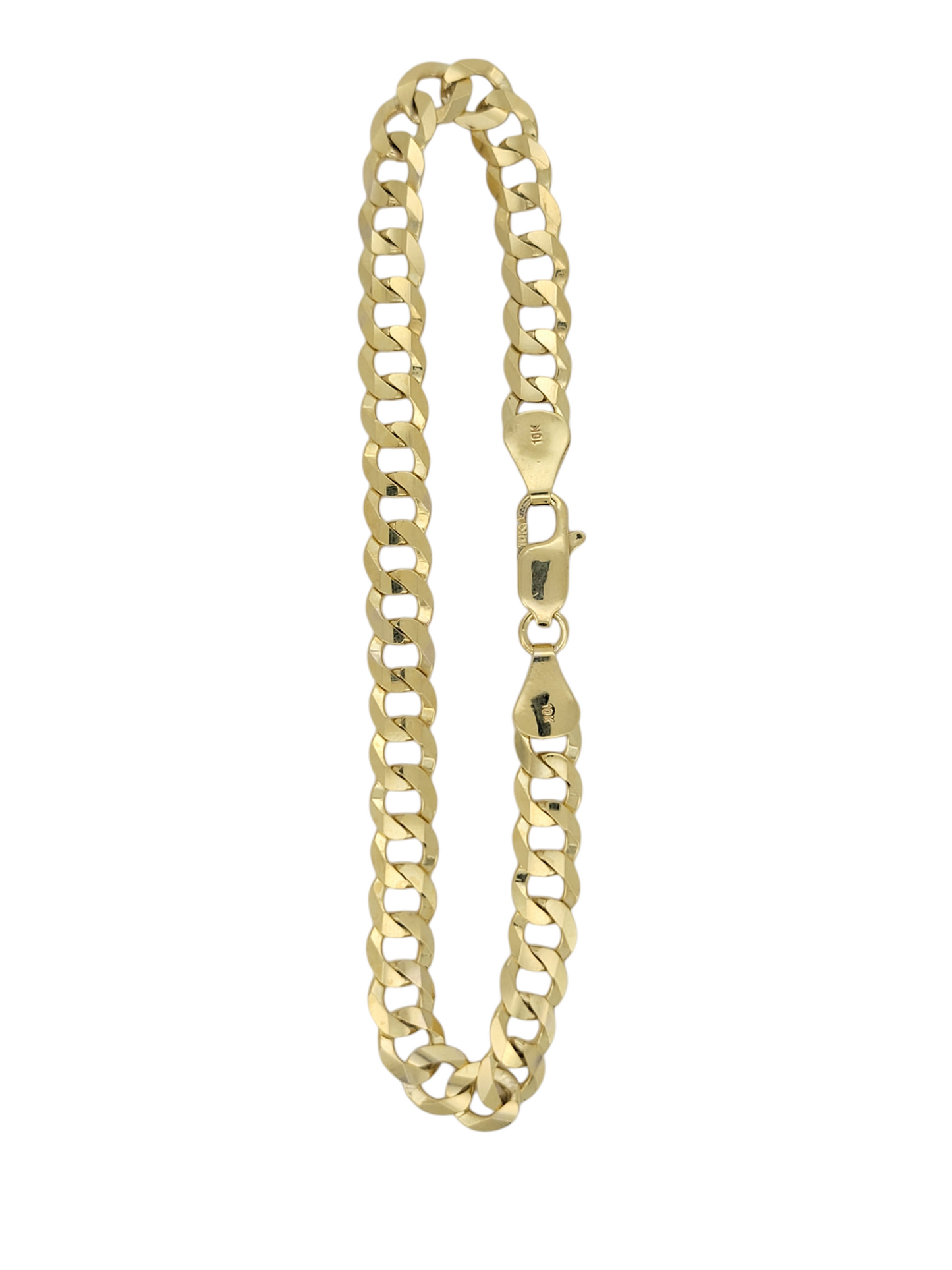 Solid 10K gold bracelet. Brilliant cut style. 8in . 5.5mm