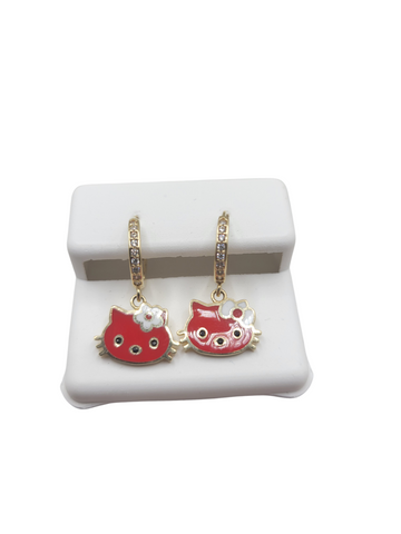 10K gold earrings. Hello Ketty Red.