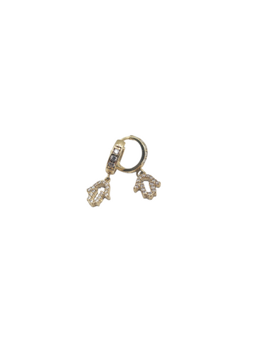 10K gold earrings. Hand of Fatima.