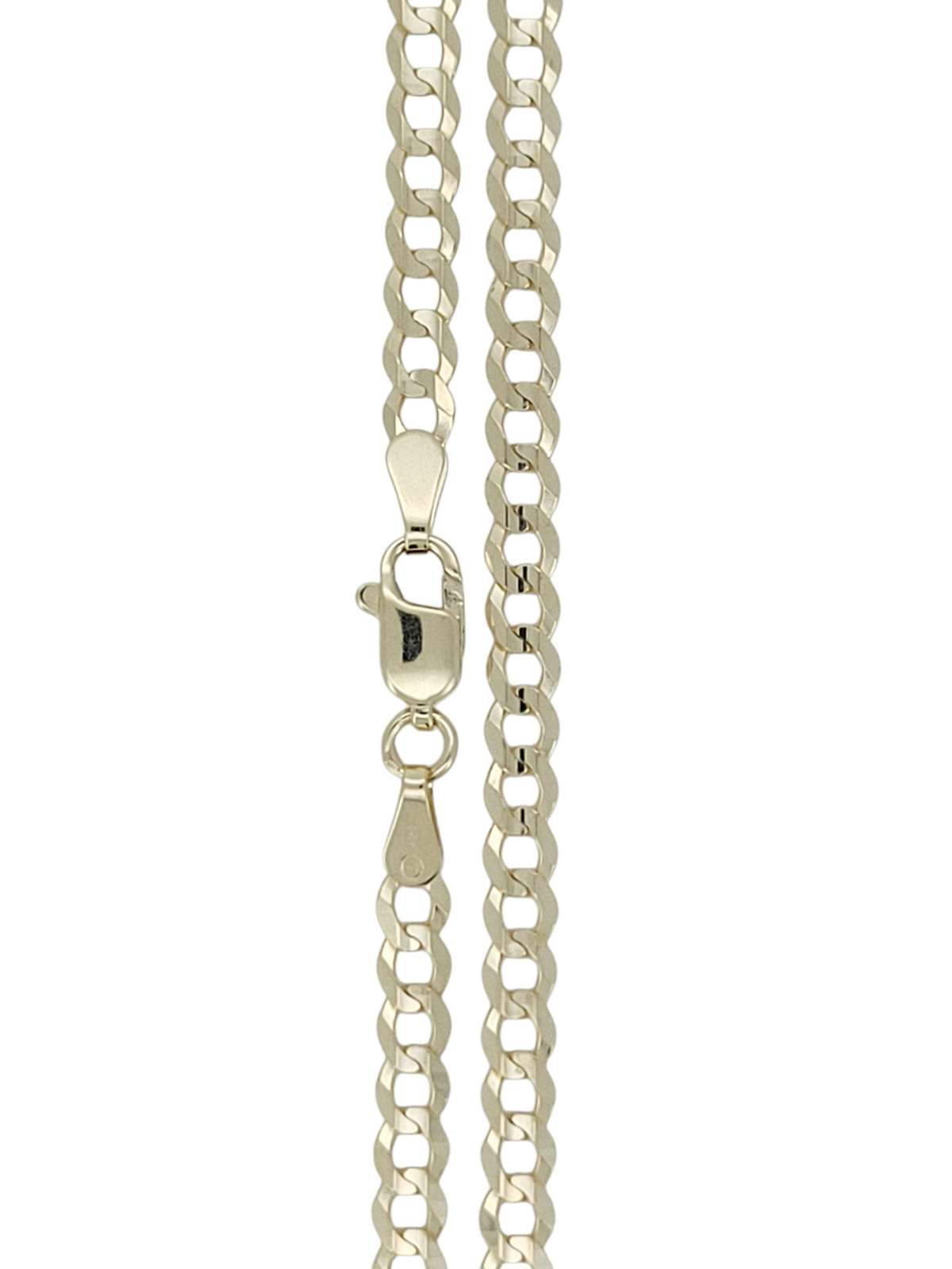 Solid 14K gold Cuban link chain. Brilliant cut style. 22in. 3mm