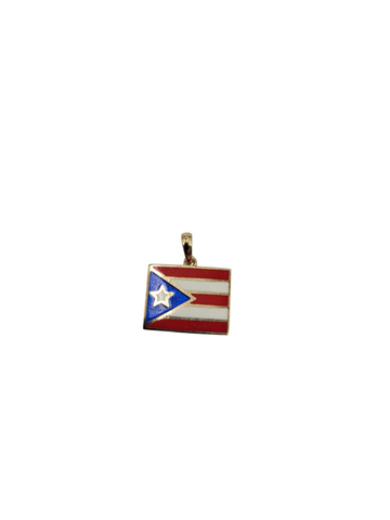 10K gold pendant. Puerto Rican flag.