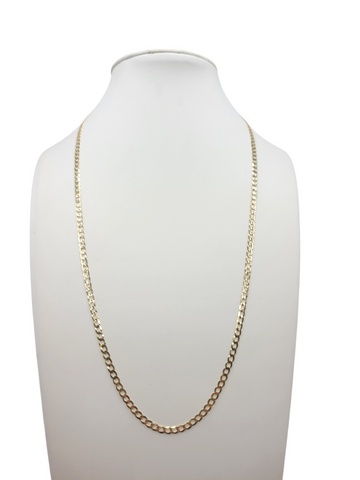 10K Gold Cuban Chain. Solid Double Edge. Plain. 18in. 2.5mm