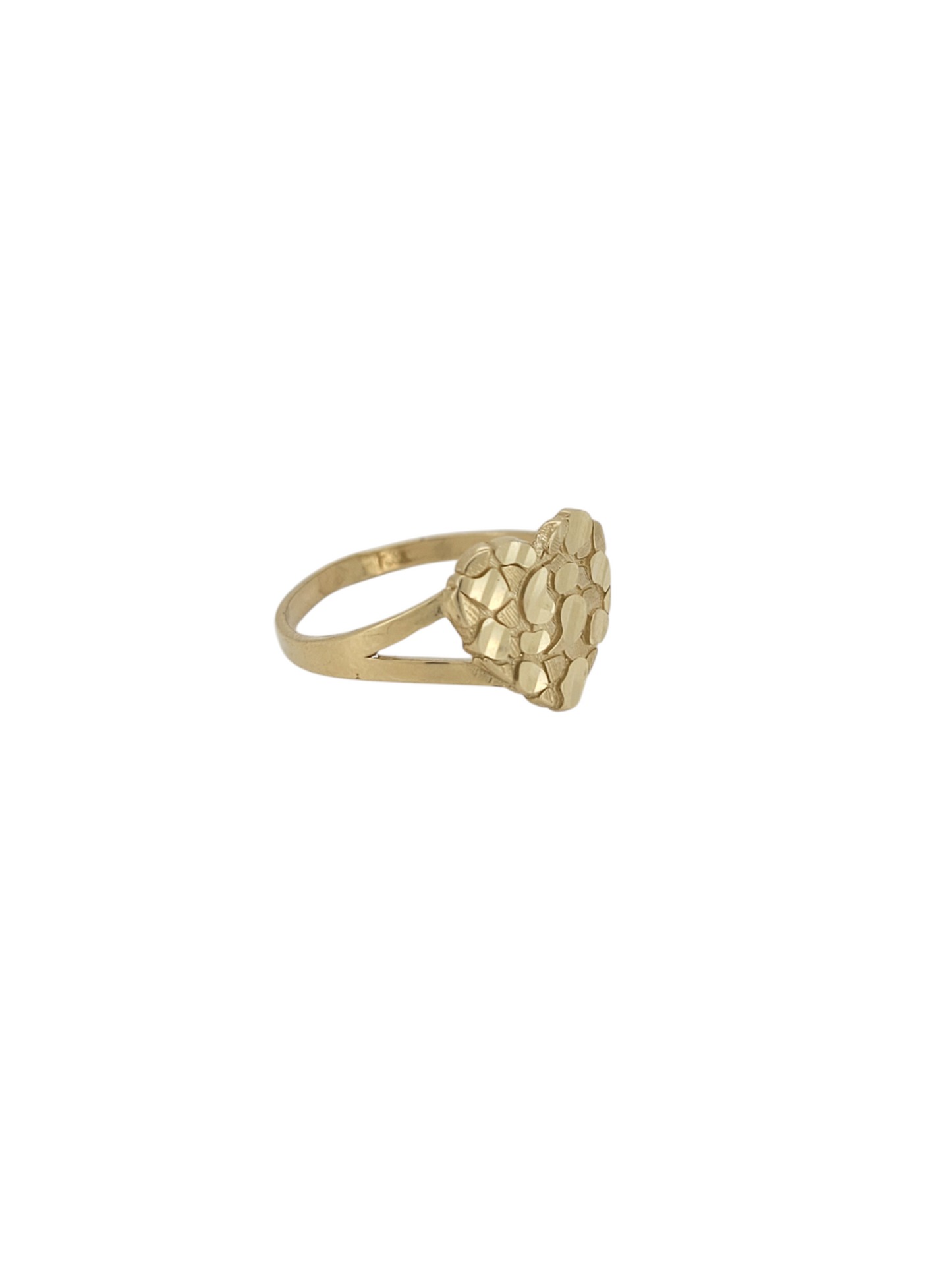 10K gold ring. Nugget-style heart. Size 6.5