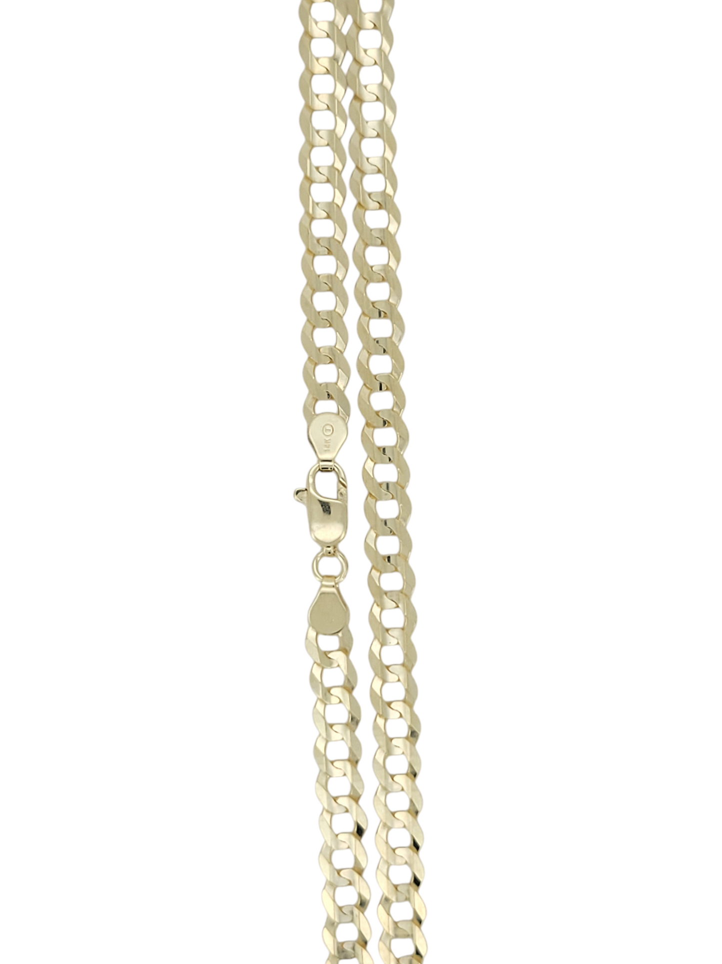 14K gold anklet. Solid. Brilliant cut style. 10in. 4mm