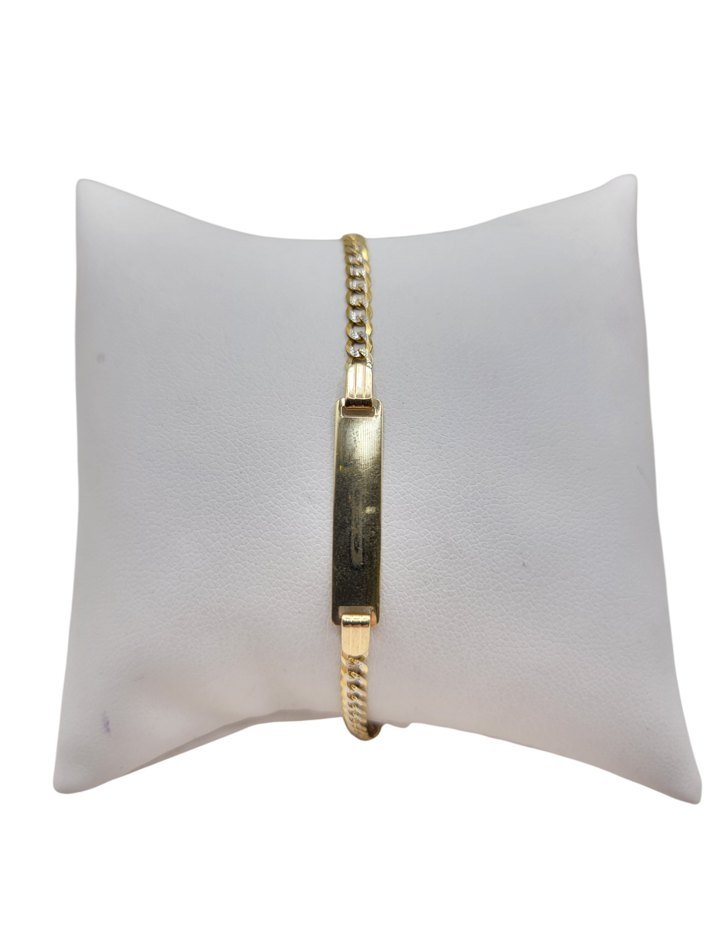 14K Gold Baby Bracelet.two-tone . 5.5in. 3.1mm