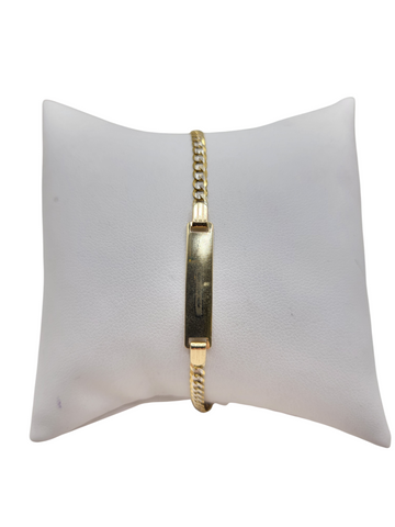 14K Gold Baby Bracelet. Plain Plated. 5.5in. 3.1mm