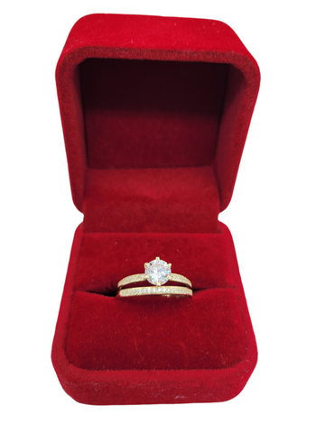 10K Gold Engagement Rings with CZ Stones. Size 8.5