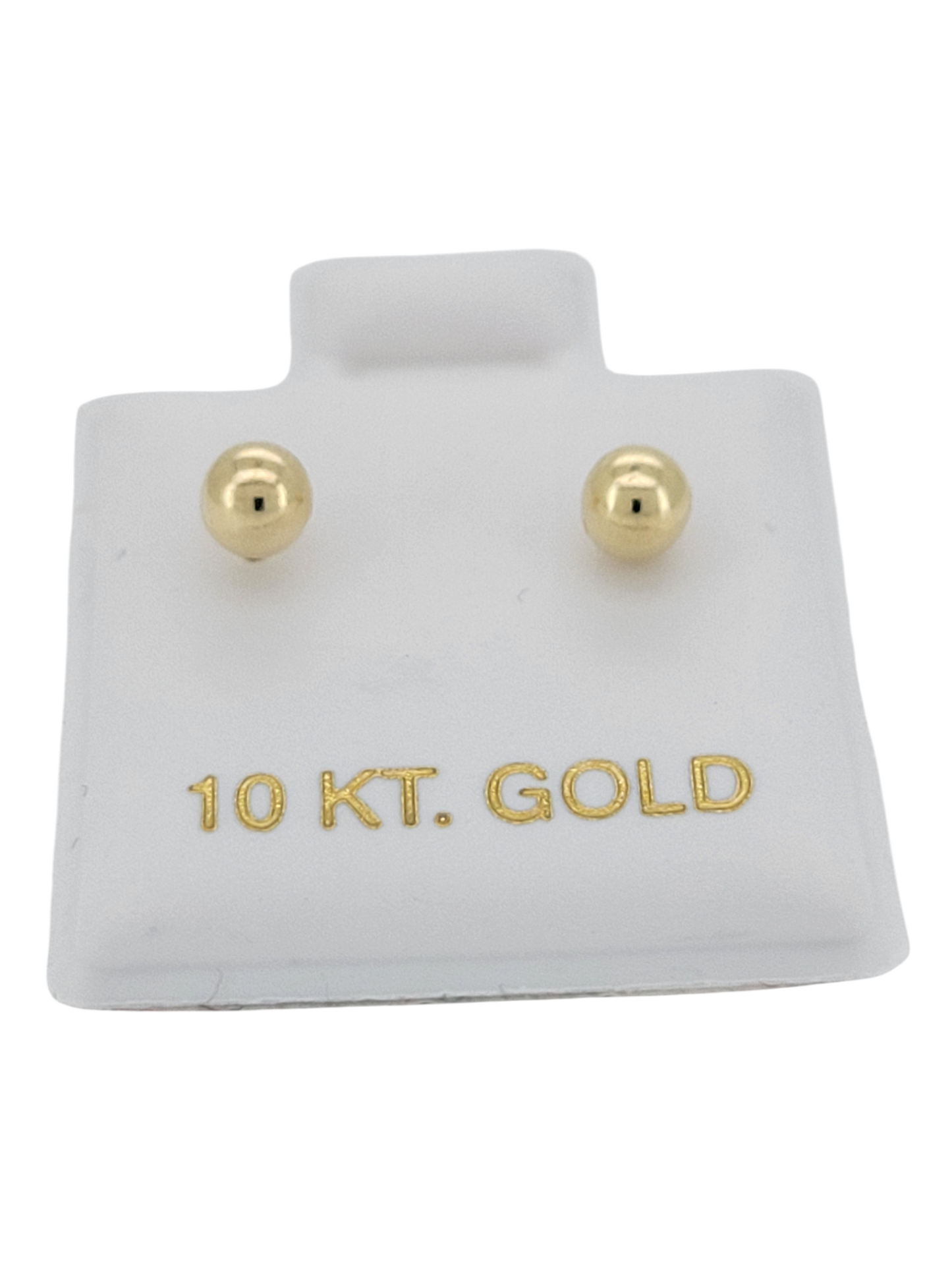 10K gold stud earrings.