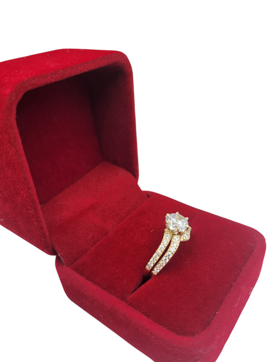 10K Gold Rings. Engagement. Duo. Lightning. Size 8.5