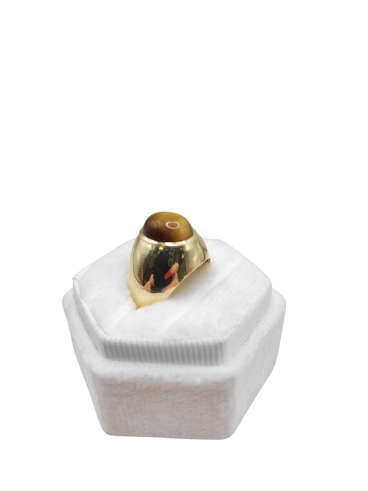 10K gold ring. Tiger's eye. Size 8.5