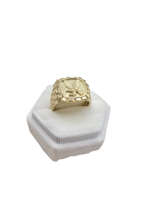 10K gold ring. Nuget style. Eagle. Size 10.5