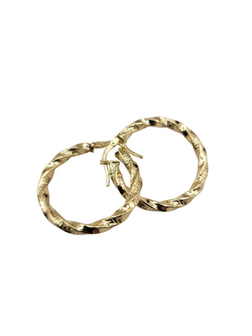10K gold earrings. Twisted, Medusa-style. Size 3