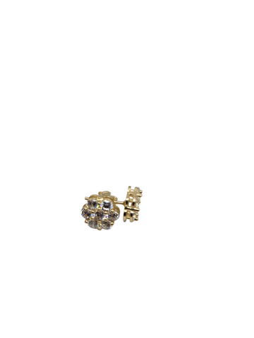 10K gold earrings. Flowers with CZ stones.