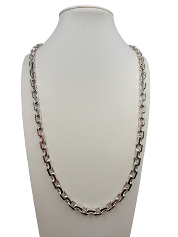 925 sterling silver chain. Thick links. 24 inches. 6 mm.