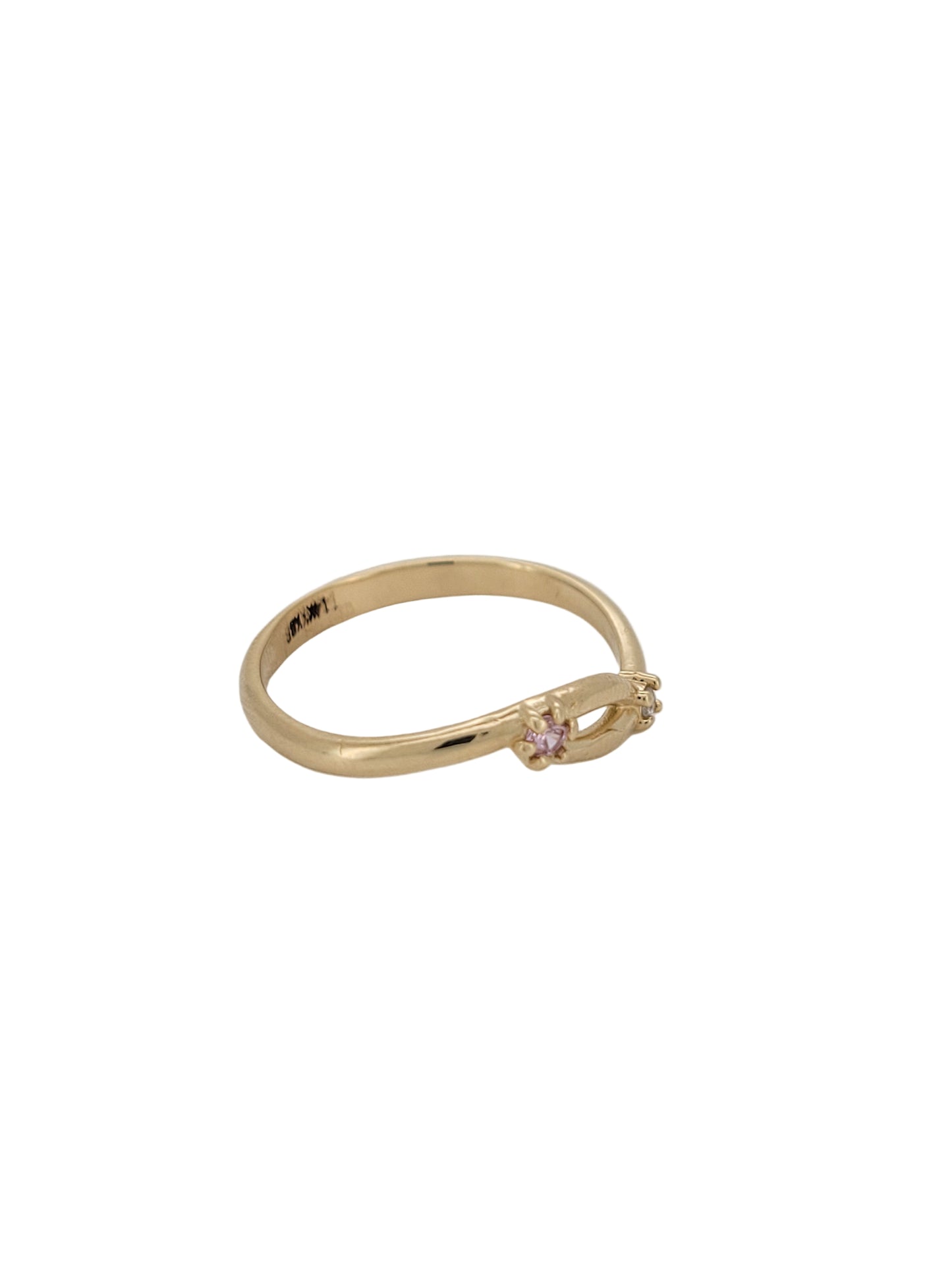 14K gold ring. Embrace with ZC stone . Size 7