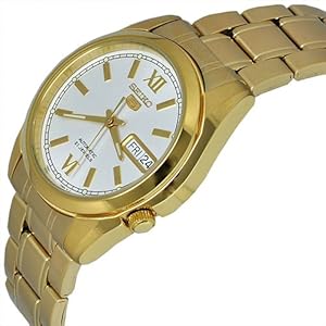 Seiko 5 Automatic White Dial Gold Tone Stainless Steel SNKL58K1 30M Mens Watch. 1 year free insurance