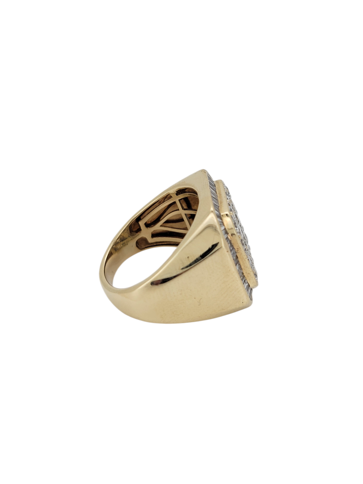 10K gold ring. Square. Natural diamonds. 1 ct . Size 9.5