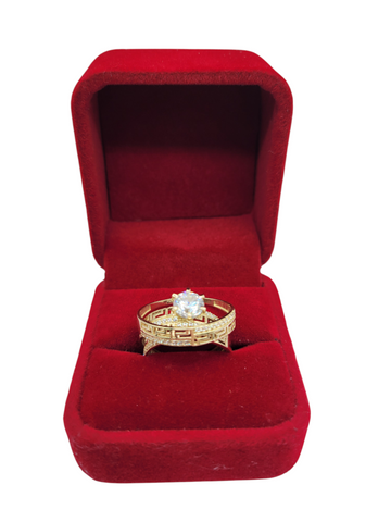 10K gold rings. Trios. Double women's and men's rings. Engagement. Meduza style. Sizes 7.5 and 11.