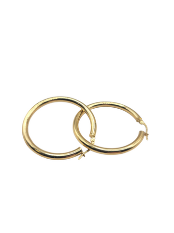 10K gold earrings. Plain. Size 4