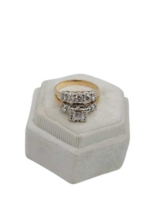 14k gold engagement ring with real diamonds 1.00ctw size 7.5
