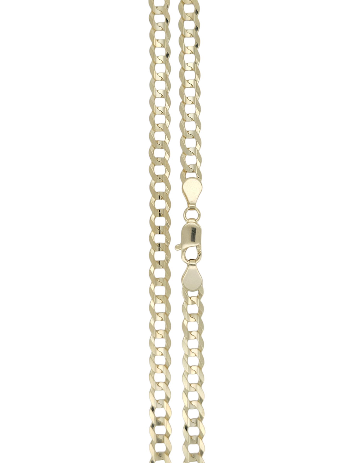 Solid 14K gold Cuban chain. Brilliant cut style. 24in . 5mm