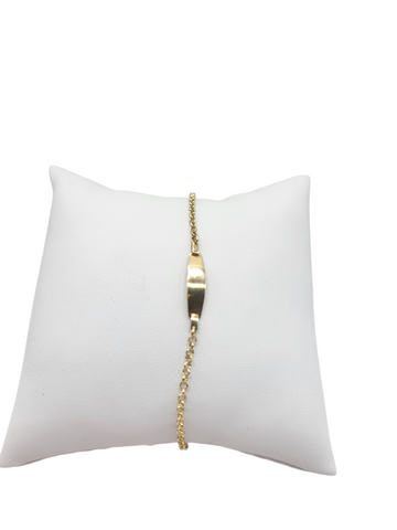 10K Gold Baby Bracelet with Tag. 6 in. 1.5 mm