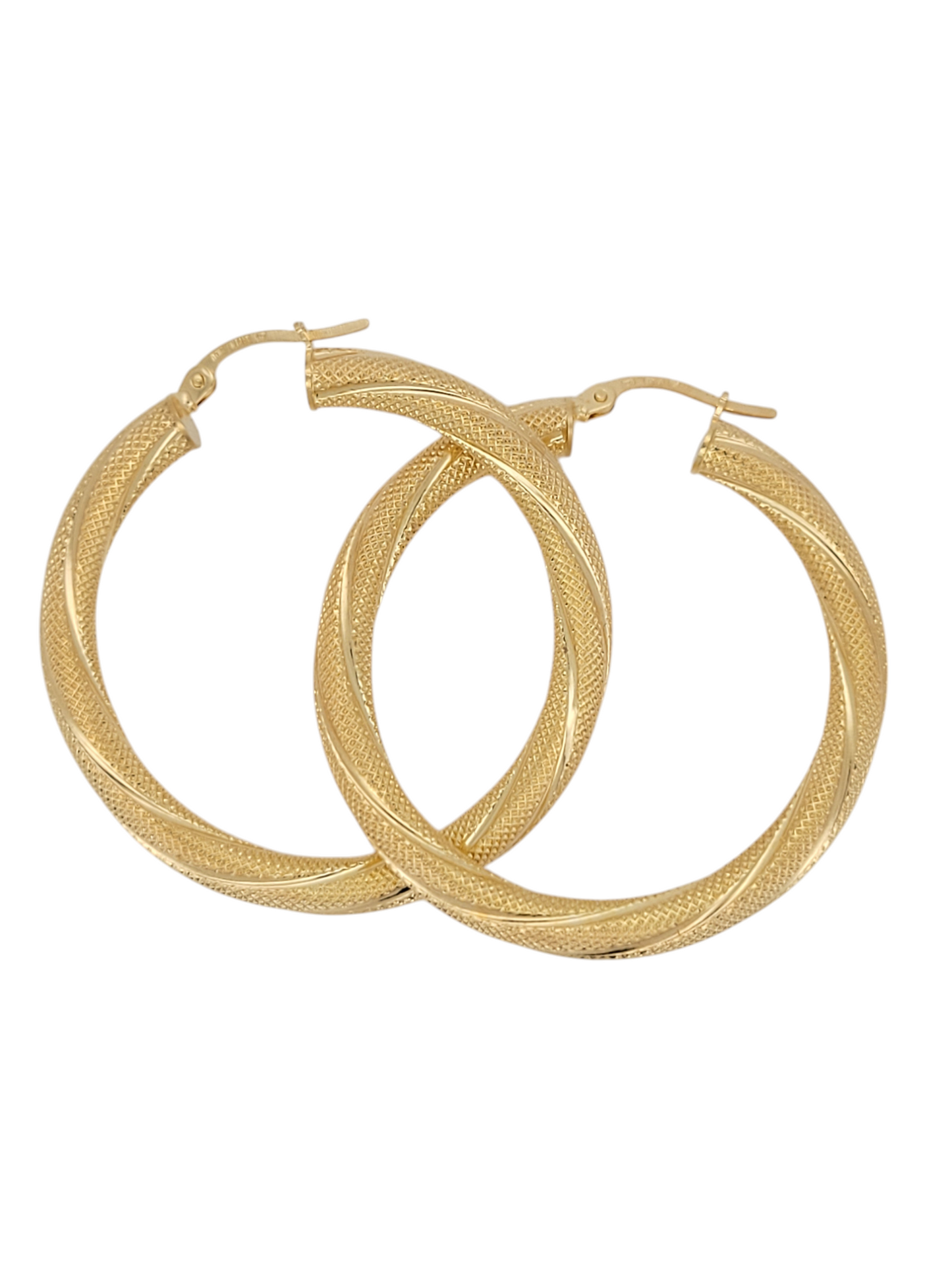 Gold earrings. Snowy. Thick. Size 5.