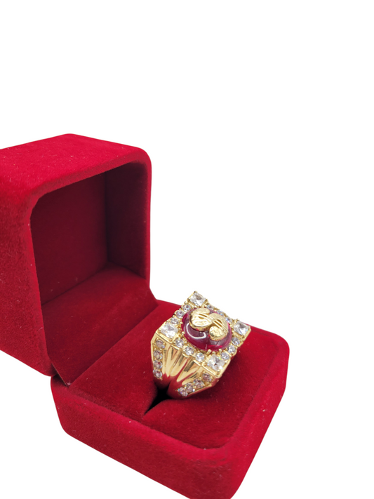 10K gold ring. Money symbol. CZ stone. Size 11.5