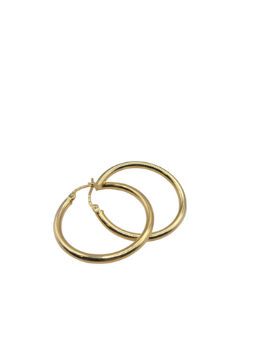 10K gold earrings. Plain. Size 3.