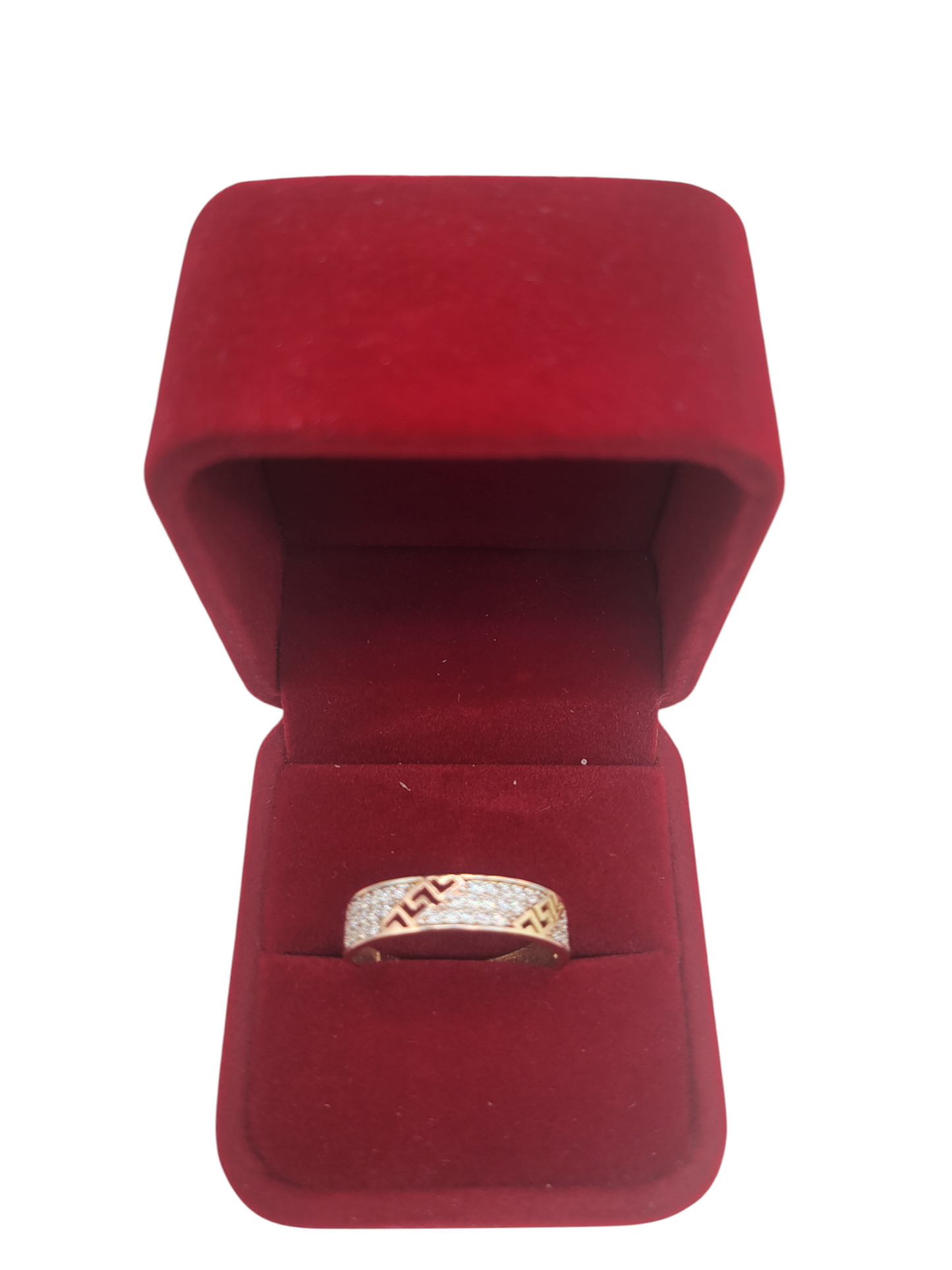 10K Gold Band Ring. CZ Stone. Size 11