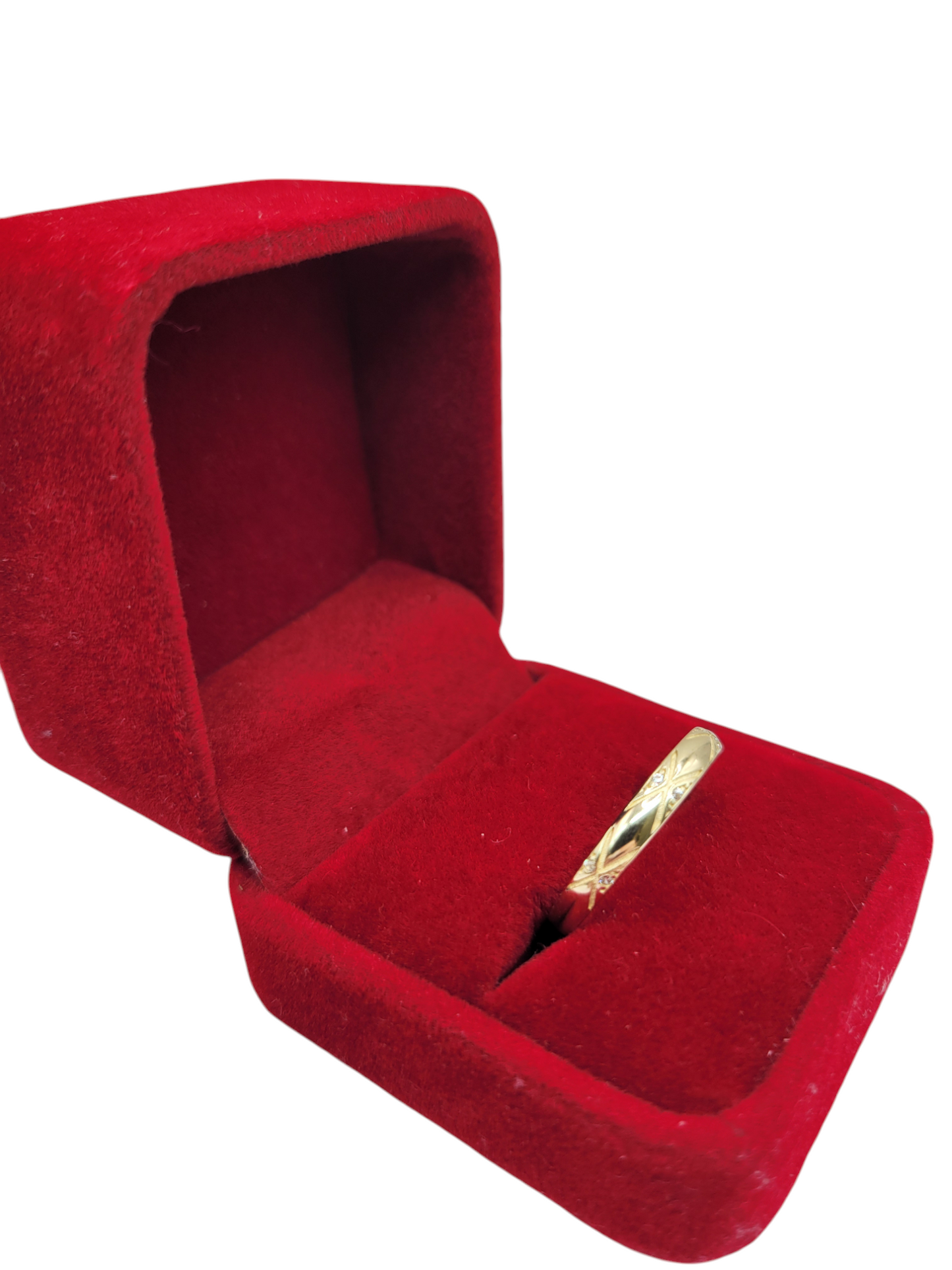 10K gold engagement rings. X-shaped design. Trio for men and women. Sizes 8.5 and 11.