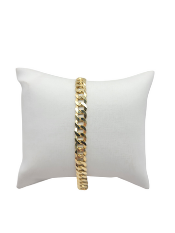 10K gold Cuban-style bracelet. 8 in. 7 mm.