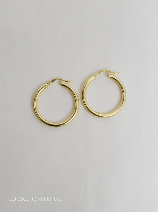 smooth 10k real gold earrings, different sizes