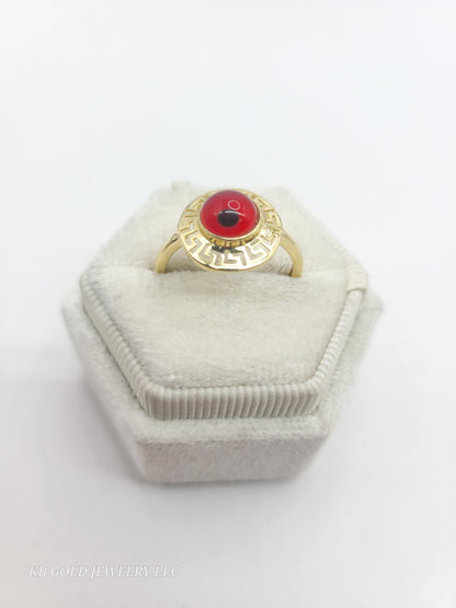 10K Gold Round Eye Ring. Size 7.5. CZ Stone