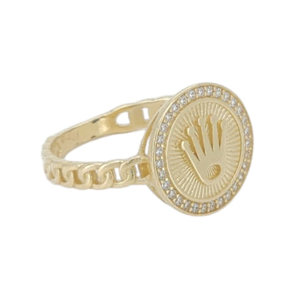 10k Gold CZ Crown Fashion Ring Size 7