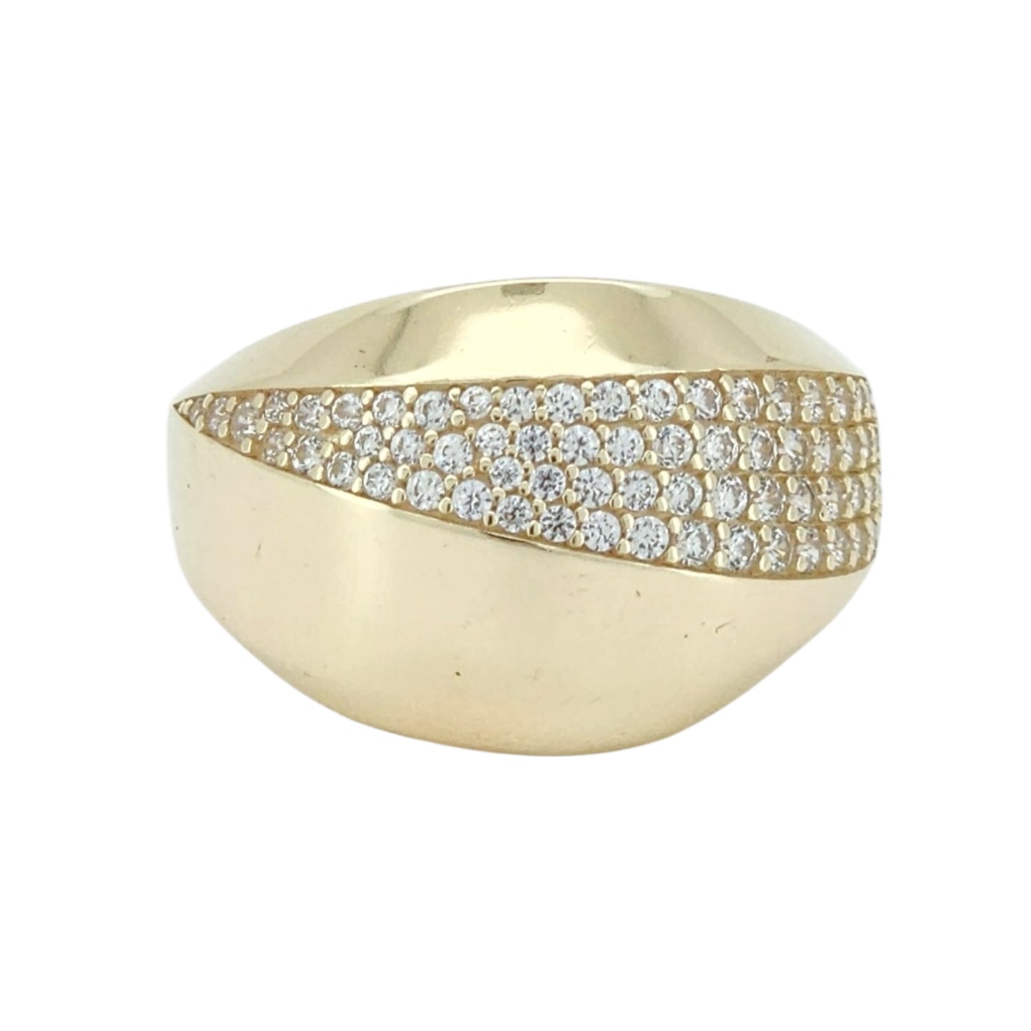 10k Gold CZ Statement ring, Size 8