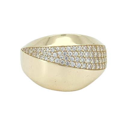 10k Gold CZ Statement ring, Size 8