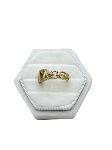 10k chain ring with cz stones size 7
