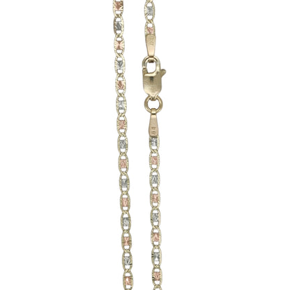 10k Gold Valentino Tri-color Chain  18in 1.8mm