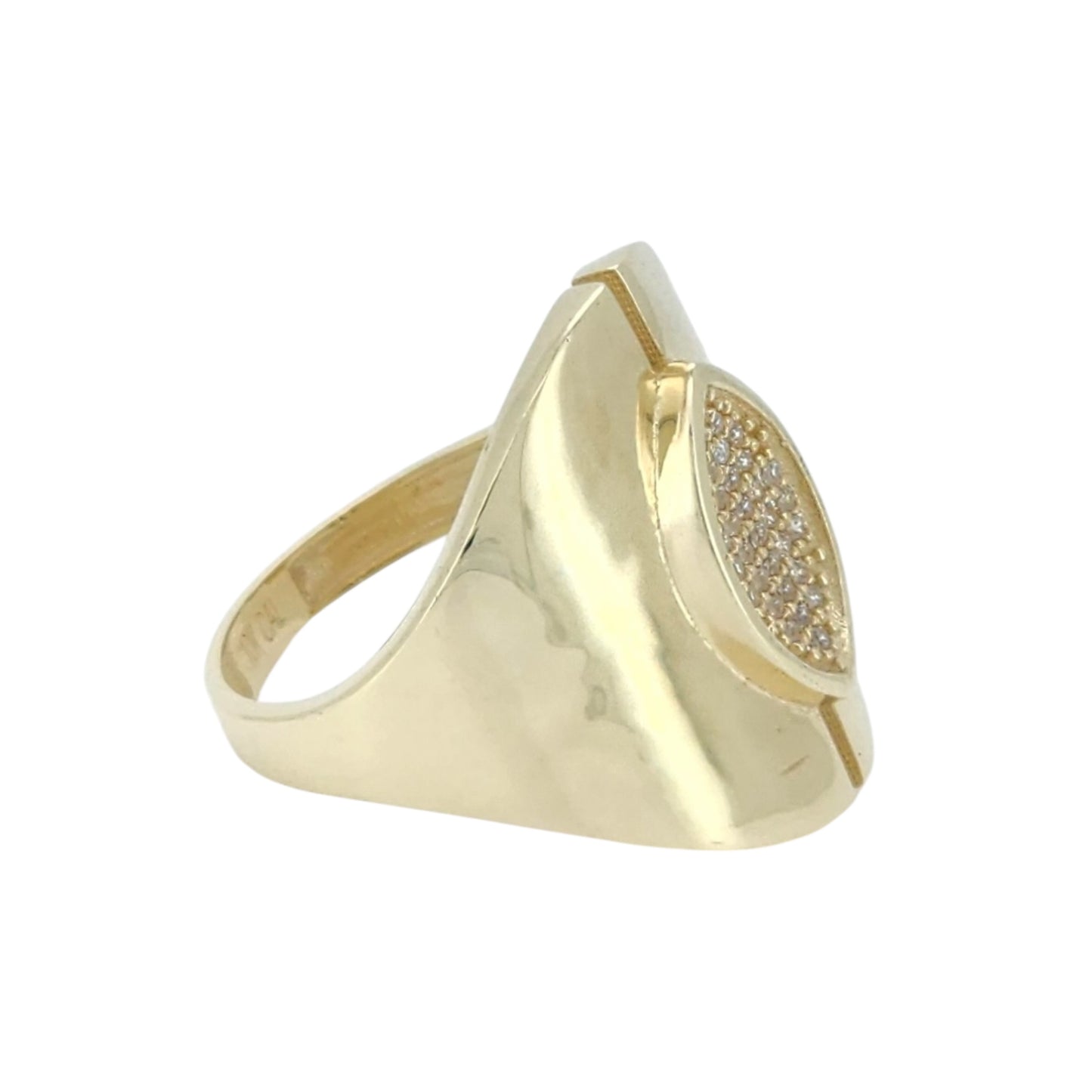 10k Gold CZ Statement ring Size 7.5