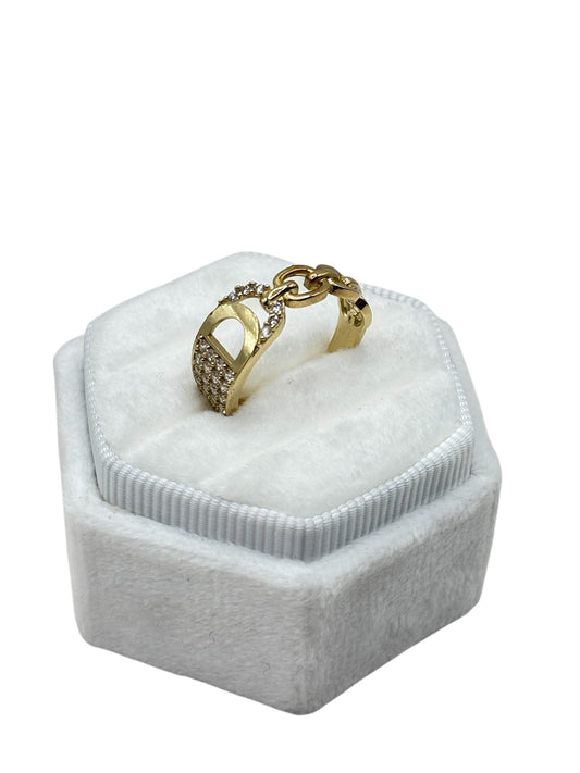 10k chain ring with cz stones size 7